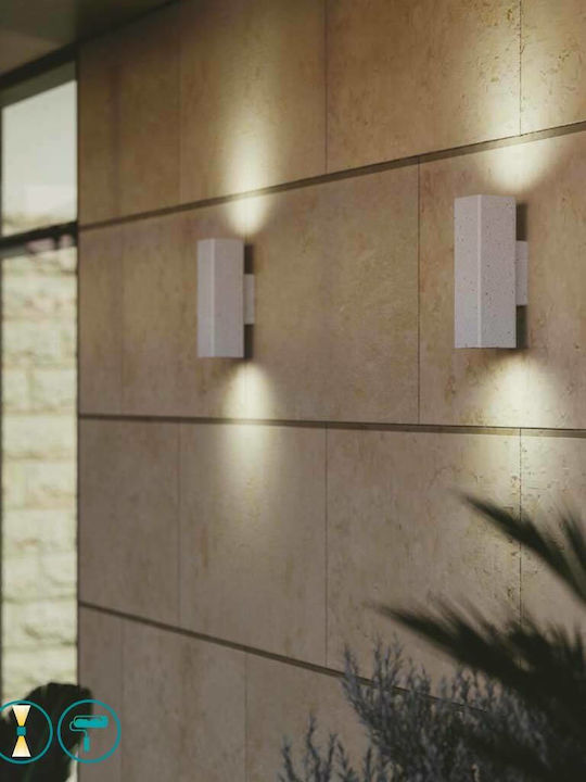 Fan Europe Oaklandap2 Bco Wandmontierte Außenbeleuchtung Punkt GU10 IP65 Doppelstrahl 25.4x10.3x7.5cm