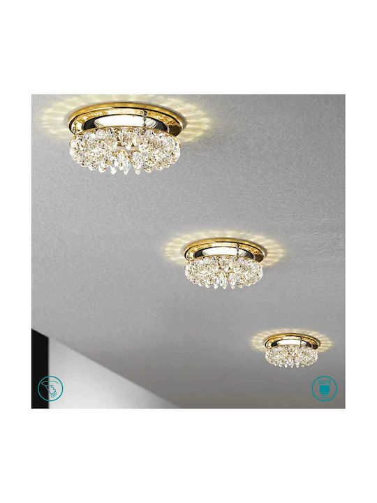 Gea Luce Cygnus Rund kristallin Einbau Spot mit Fassung GU10 Gold 9.2x9.2cm. 1Stück