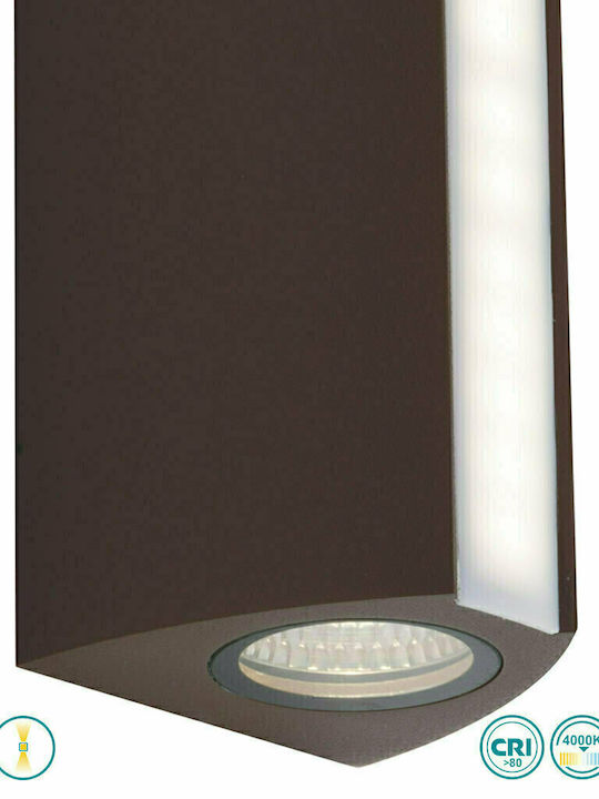 Fan Europe Wandmontiertes Außen-Spotlight LED IP54 14W mit Natürliches Weiß Licht Doppelstrahl 20x8.5x7.8εκ.