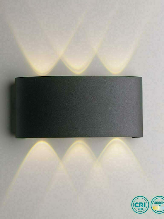 Fan Europe Beetle Wandmontierte Außenbeleuchtung LED IP54 6W mit Natürliches Weiß Licht Doppelstrahl 17x8x4cm
