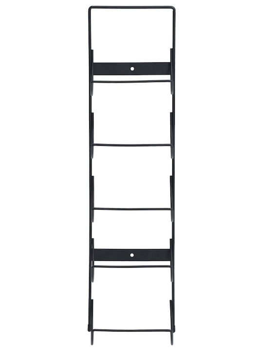 vidaXL Wandmontiert Flaschenhalter Metallisch für 5 Flaschen Schwarz 15x11x58.5εκ.