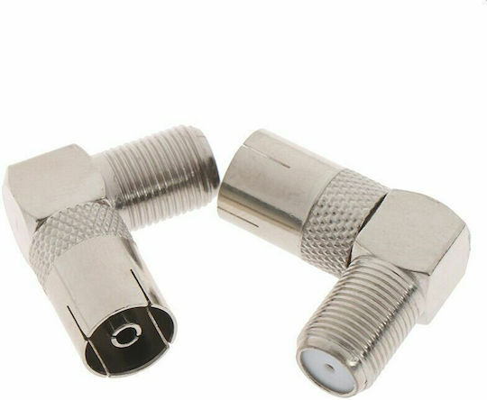 ATC Conotech Adaptor Μετατροπέας Coaxial female σε F-Connector female Ασημί