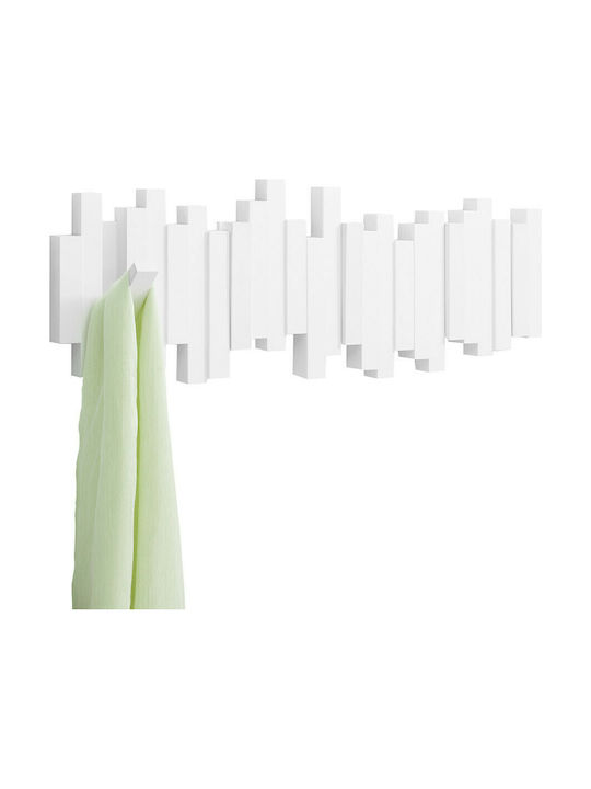 Umbra Wall Hanger Sticks Plastic 5 Hooks White 50x2.9x18.1cm
