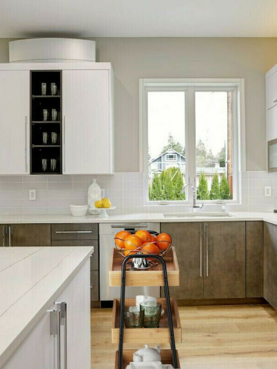 Relaxdays Τρόλεϊ Κουζίνας Μεταλλικό 3 Θέσεων Μαύρο 49.5x28x70cm
