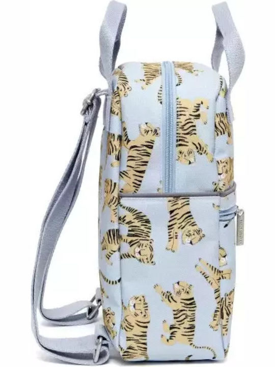 Petit Monkey Grey Tigers Σχολική Τσάντα Πλάτης Νηπιαγωγείου Γκρι με Θήκη για Παγούρι
