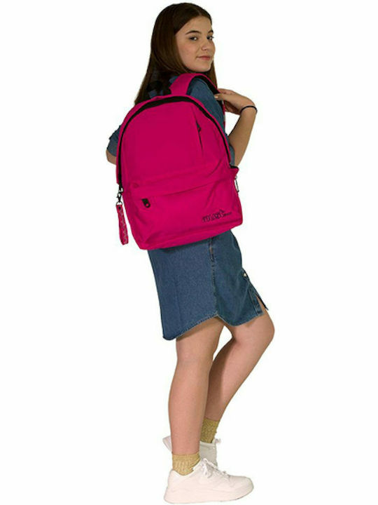 Must Team Ghiozdan Școlar Monocrom Fuchsia De Spate Școala Gimnazială-Liceu Cu Husă Pentru Sticlă De Apă Fuchsia 22 Litri 32 x 17 x 42 cm