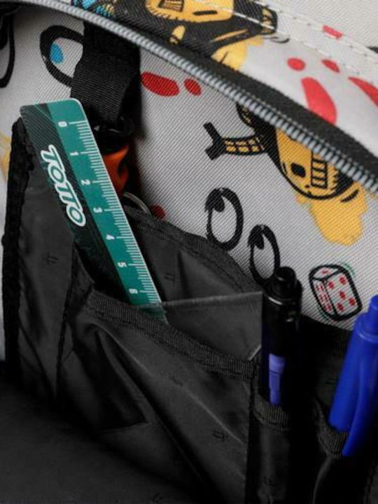 Totto Morral Rayol 9ST Schulranzen Rucksack Grundschule Gray mit Flaschenhalter 25Liter