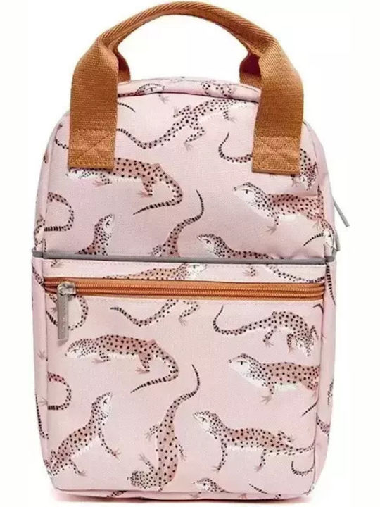 Petit Monkey Leopardgecko Schulranzen Rucksack Kindergarten Rosa mit Flaschenhalter