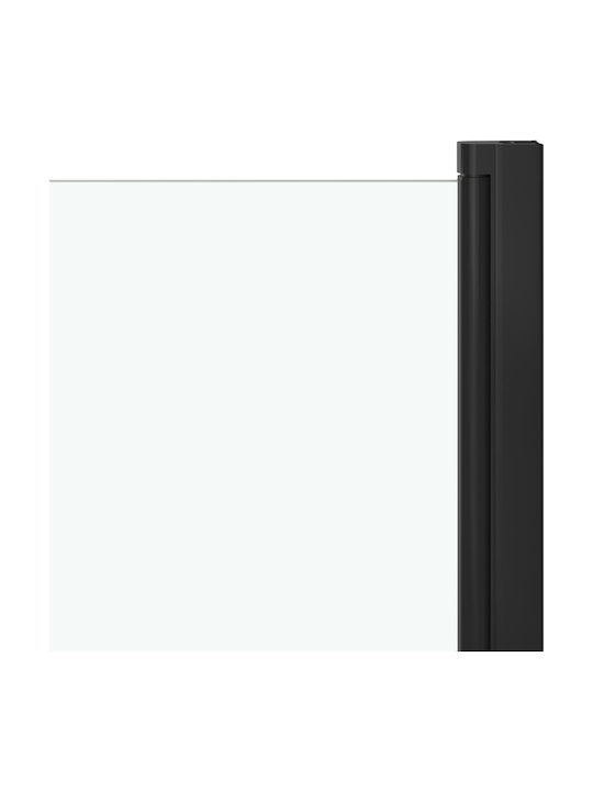 vidaXL Shower Screen Bathtub 68x130cm Black