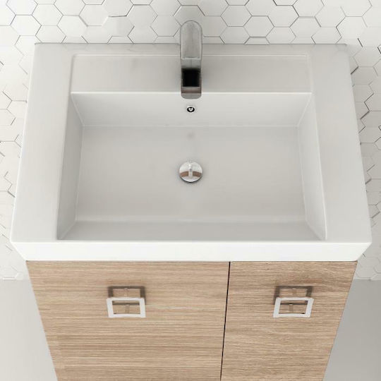 Orabella Vanity 65 Inset Sink Porcelain 65x45x9.5cm White