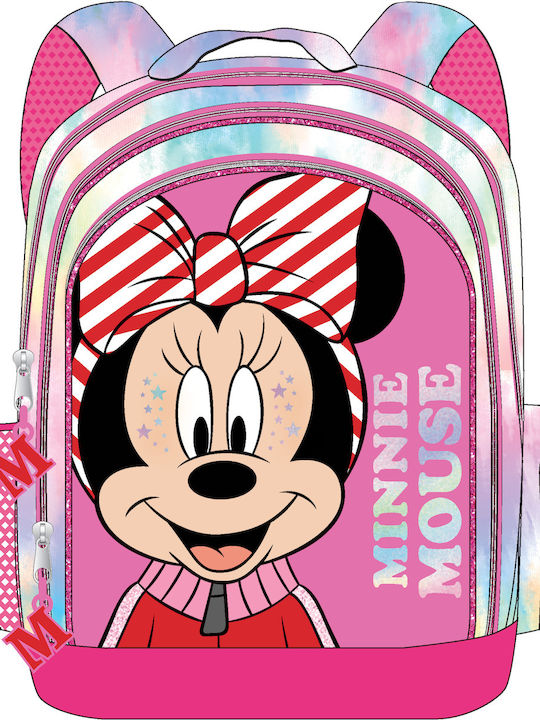 Back Me Up Minnie Nature School Bag Backpack Elementary, Elementary Pink with Water Bottle Holder 27Liters