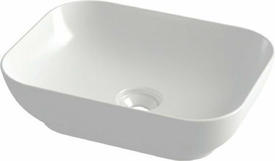 Olympia Trend Rectangular Deasupra Blatului Chiuvetă Porțelan 50x38x14.4cm Alb