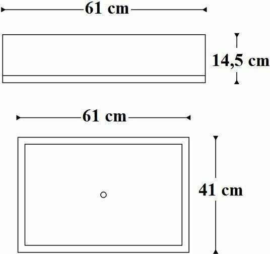 S17 Solid Surface Επικαθήμενος Νιπτήρας από Συνθετικό Υλικό 61x41cm Λευκός