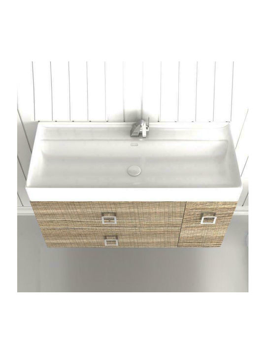 Orabella Touch 101 Countertop Sink Porcelain 101x46x12.5cm White