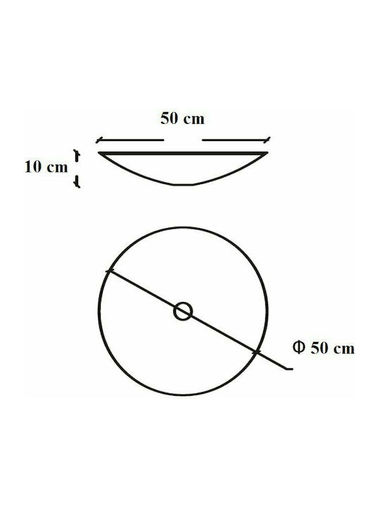 S10 Solid Surface Deasupra Blatului Chiuvetă din Material Sintetic 50x50x12cm Alb