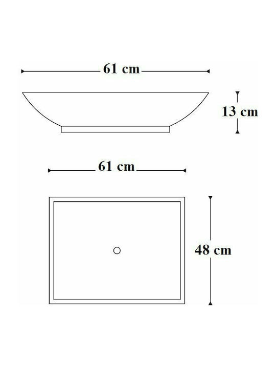 S27 Solid Surface Επικαθήμενος Νιπτήρας από Συνθετικό Υλικό 61x48cm Λευκός