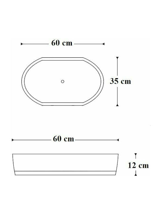 S26 Solid Surface Надеждна мивка от синтетичен материал 60x35x12см Бял