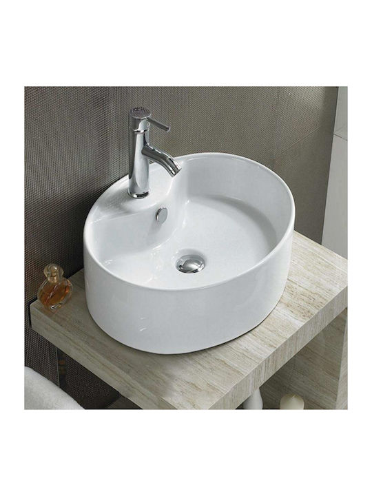 Vitruvit Opera Deasupra Blatului Chiuvetă Porțelan 46.5x46.5x15cm Alb