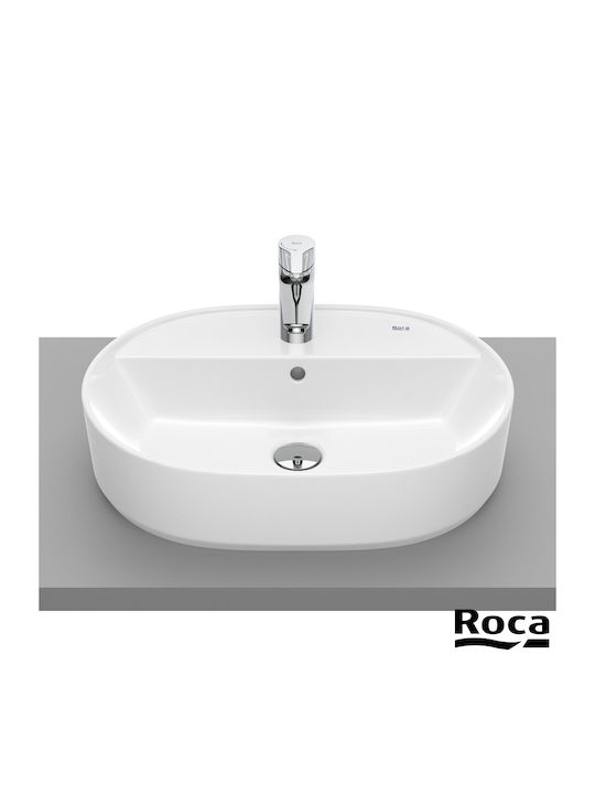 Roca Gap Round Aufgesetztes Waschbecken Porzellan 55x40x13cm Weiß