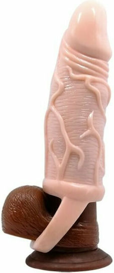 Baile Silicone Penis Sleeve with Ball Straps Προέκταση Πέους Flesh 13.5cm