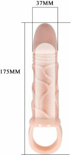 Baile Silicone Penis Sleeve with Ball Straps Προέκταση Πέους Flesh 13.5cm