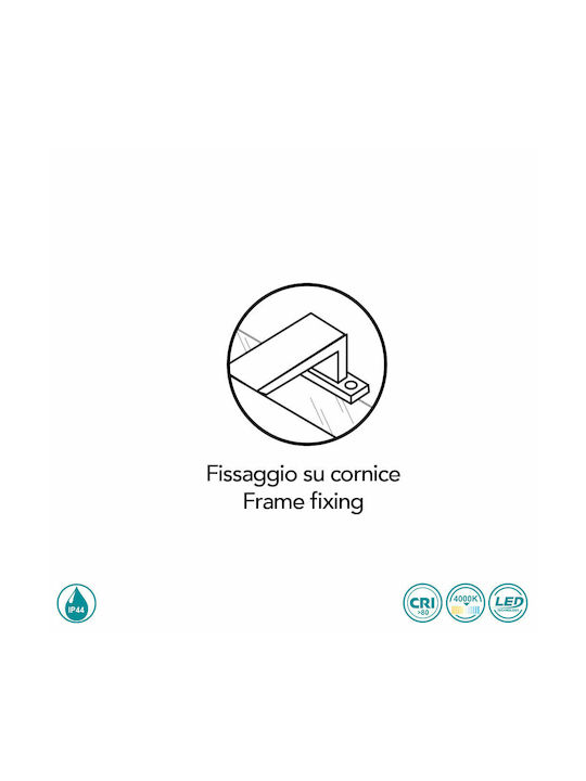 Fan Europe Modern Lamp Bathroom with Integrated LED and Natural White Light Silver 30x11.5x4.2cm