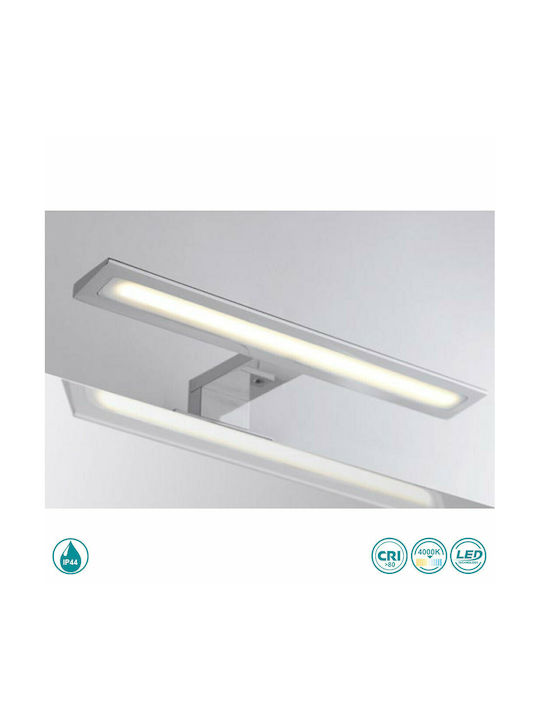 Fan Europe Modern Lamp Bathroom with Integrated LED and Natural White Light Silver 30x11.5x4.2cm