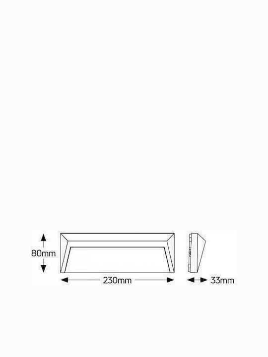 Geyer Стенен Външен Плафон LED IP54 1.6W с Топло бяло Светлина 80εκ.