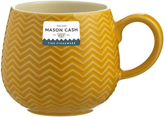Mason Cash Embossed Chevron Чаша Керамично Жълта 350мл