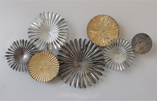 HomeMarkt Wanddekoration Aus Metallisch Silber Gold 88x5.5x45cm HomeMarkt Wanddekoration Aus Metallisch Silber Gold 88x5.5x45cm