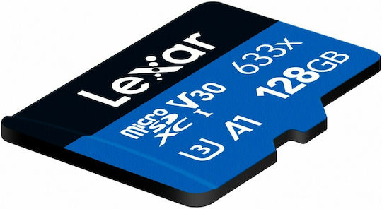 Lexar Hochleistungs-MicroSDXC 633x 128GB U3 V30 A1 UHS-I 100MB/s mit Adapter
