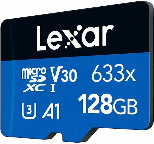 Lexar Hochleistungs-MicroSDXC 633x 128GB U3 V30 A1 UHS-I 100MB/s mit Adapter