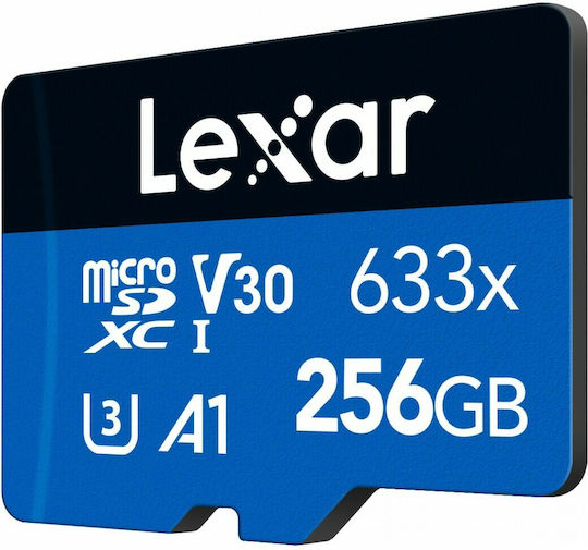 Lexar High-Performance 633x microSDXC 256GB U3 V30 A1 UHS-I 100MB/s With Adapter