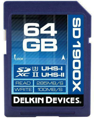 Delkin SDXC 64GB Clasa 10 U3 V60 UHS-II cu adaptor