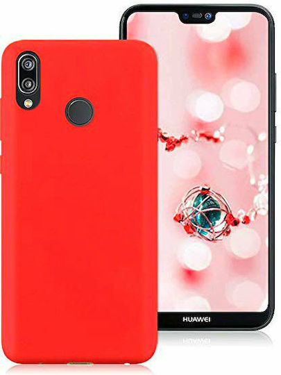 Forcell Back Cover Σιλικόνης Κόκκινο (Huawei P20 Lite)