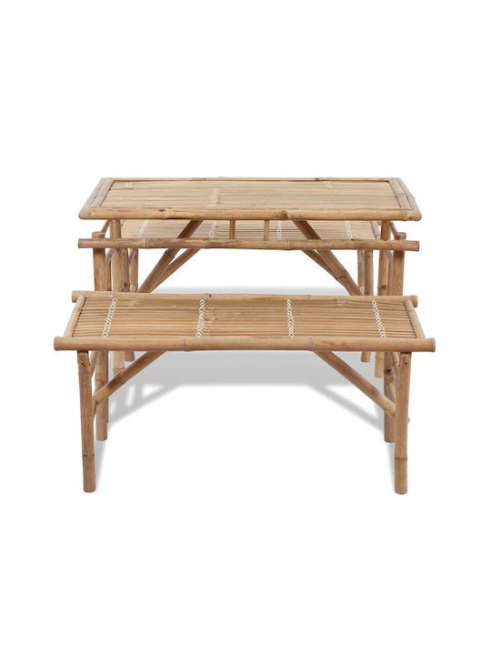 Outdoor Dining Set 3 Pieces Bamboo