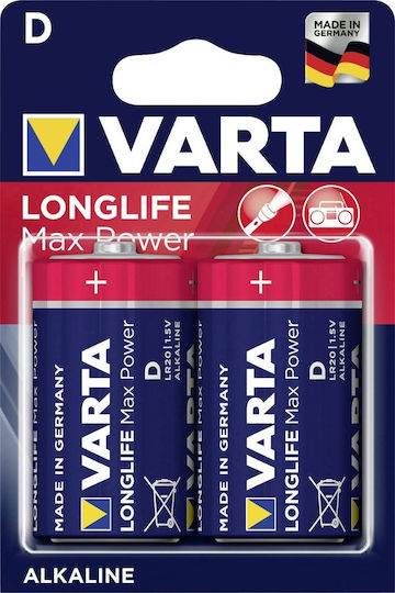 Varta Longlife Max Power Αλκαλικές Μπαταρίες D 1.5V 2τμχ