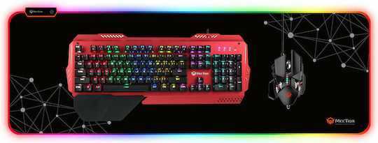 Meetion PD121 Gaming Mouse Pad XXL (880mm) με RGB Φωτισμό μέσω USB Μαύρο 17.007.0007