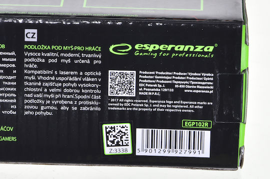 Esperanza Grunge Midi Gaming Mouse Pad 300mm Black EGP102R