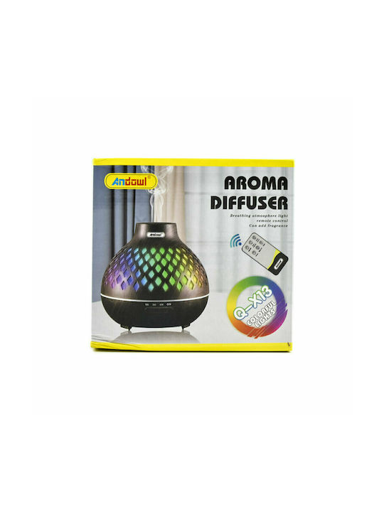 Andowl Led Συσκευή Αρωματοθεραπείας Υπερήχων με Τηλεχειριστήριο Καφέ 400ml Q-X13