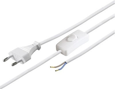 Goobay Netzkabel mit Durchmesser 2x0.75mm² in Weiß Farbe 1.5m 2Stück