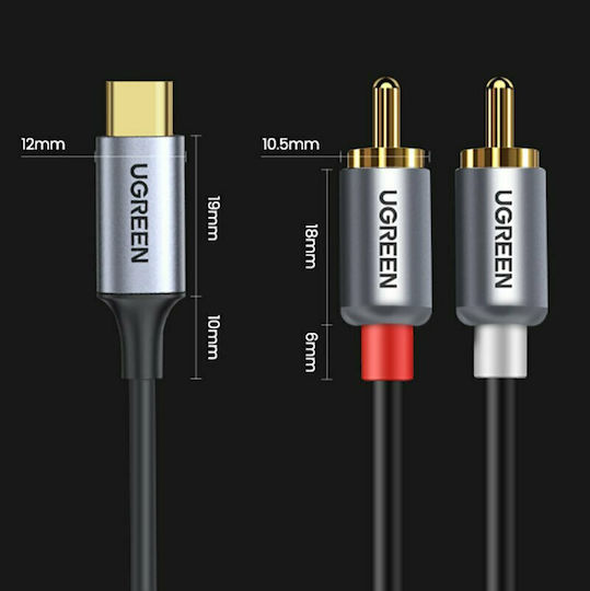 Ugreen CM451 Καλώδιο USB-C - 2x RCA 1.5m (20193)