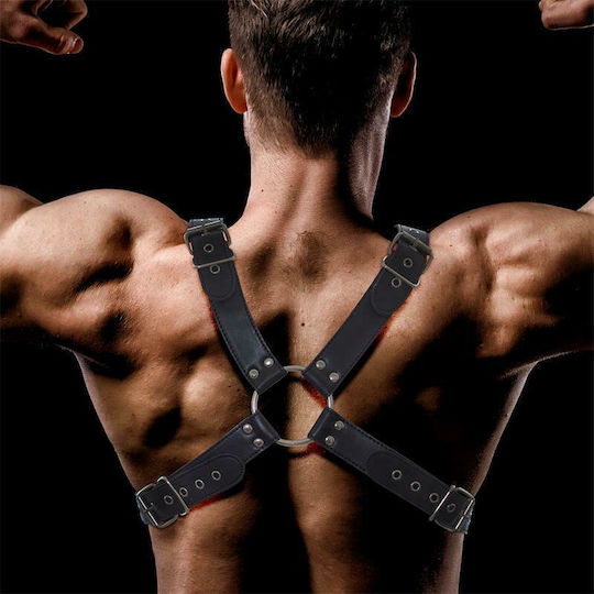 IntoYou Fetish Darom Male Chest Bondage Harness Vegan Leather Black