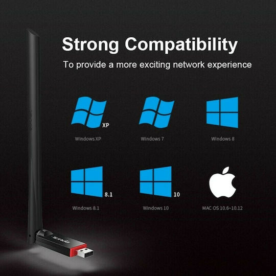 Tenda U6 USB Network Adapter with Wireless Wi-Fi Connection 300Mbps and Detachable Antenna