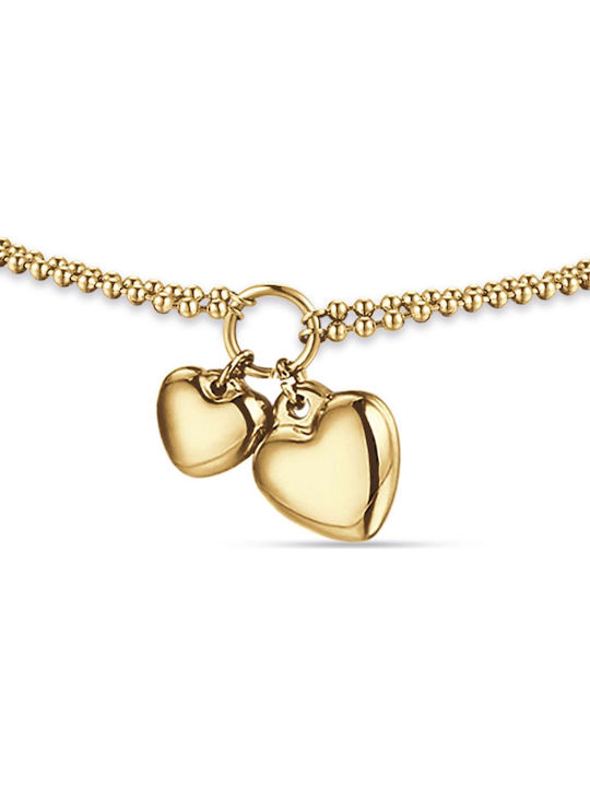 Luca Barra Bracelet Chain with design Heart made of Steel Gold Plated