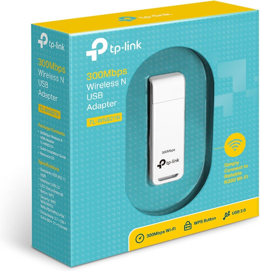TP-LINK TL-WN821N USB Адаптер За Мрежа С Безжично Свързване Wi-Fi 300Mbps (v6)