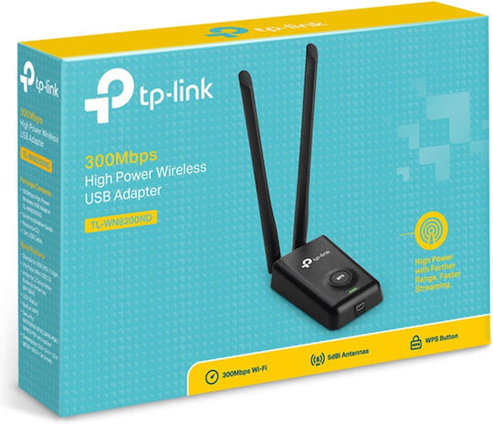 TP-LINK TL-WN8200ND USB Network Adapter with Wireless Wi-Fi Connection 300Mbps and Detachable Antenna v2