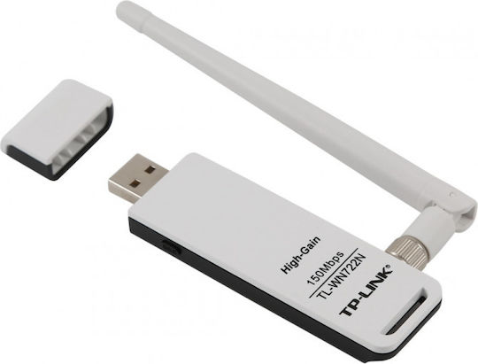 TP-LINK TL-WN722N USB Network Adapter with Wireless Wi-Fi Connection 150Mbps and Detachable Antenna v2