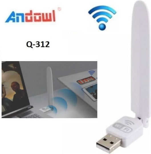 Andowl Q-312 Αντάπτορας Δικτύου USB με Ασύρματη Σύνδεση Wi-Fi 900Mbps και Αποσπώμενη Κεραία