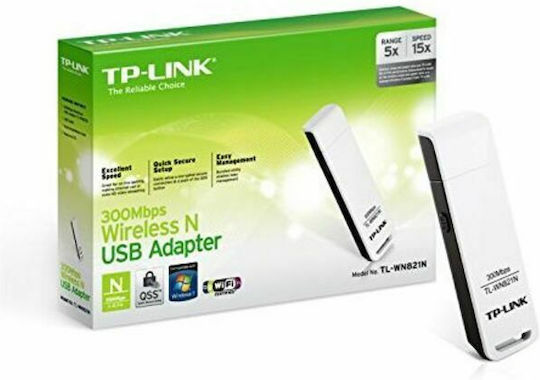 TP-LINK TL-WN821N USB Network Adapter with Wireless Wi-Fi Connection 300Mbps (v4)